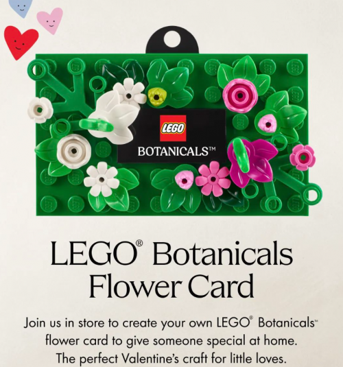 Indigo & Toys R Us Canada: Free LEGO Make & Take Botanicals Saturday February 8th