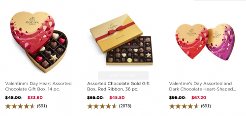 GODIVA Canada Valentine’s Day Online Sale: Save 30% off Select Gifts + Extra Discounted Item Deal + Free Shipping Promo Code