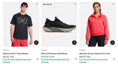 Under Armour Canada Deals: Save an Extra 30% Off Outlet Styles with Promo Code