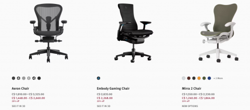 Herman Miller Canada Seating Sale: Save 20% on Top Office and Gaming Chairs