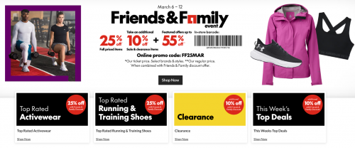 Sport Chek Canada Friends & Family Event Sale: Save 25% on Regular Priced Items + Extra 10% off Clearance