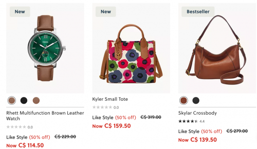 Fossil + Outlet Canada Sale: Save up to 50% on Select Styles