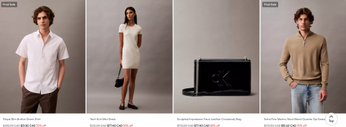 Calvin Klein Canada: 50% off Sitewide + Sale up to 70% off + Extra 20% off $100