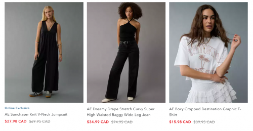 American Eagle & Aerie Canada: up to 50% off Everything + up to 70% off Clearance