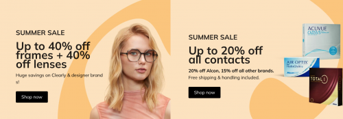Clearly Canada Summer Sale: Save up to 40% on Frames & Lenses + up to 20% off Contacts