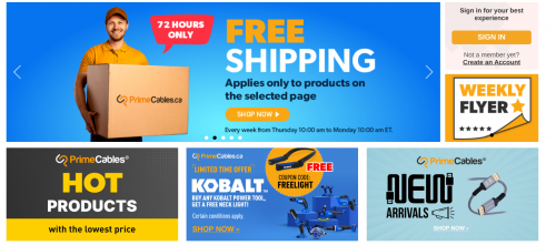 Prime Cables, Shopper+ And 123Ink Canada: Free Shipping on Select Products + Clearance + More