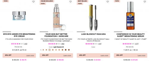 IT Cosmetics Canada: up to 50% off Select Products + Free Gift with Purchase