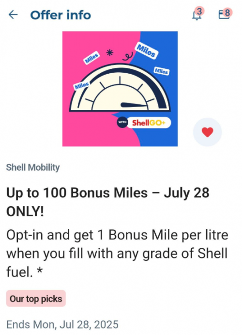 Air Miles Canada Offers: Get up to 100 Bonus Miles When You Fill With Shell Fuel Today Only