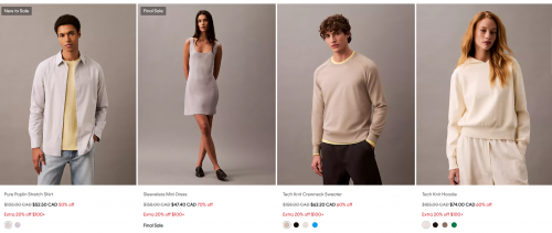 Calvin Klein Canada: End of Season Sale up to $70 off + Extra 20% off $100+