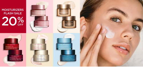 Clarins Canada Flash Sale: Save 20% on Moisturizers + Free Gift with Purchase