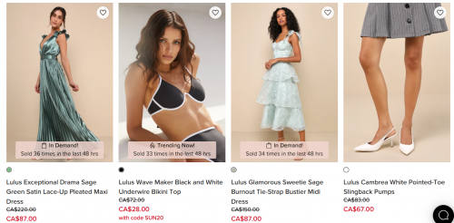 Lulus Canada: 20% off Cocktail Dresses with Promo Code + Sale