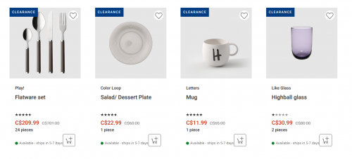 Villeroy & Boch Canada: Summer Send-Off Sale up to 50% off + Clearance up to 70% off + Free Shipping