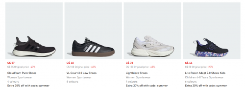 Adidas Canada: 30% off Select Styles with Promo Code + Purchase a $50 Gift Card for $40