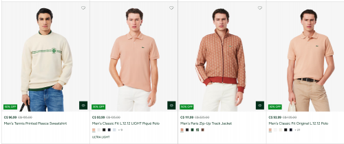 Lacoste Canada End of Season Sale: Save up to 50% off