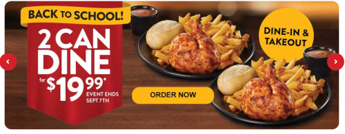 Swiss Chalet Canada Back to School Two Can Dine is Back + More Deals