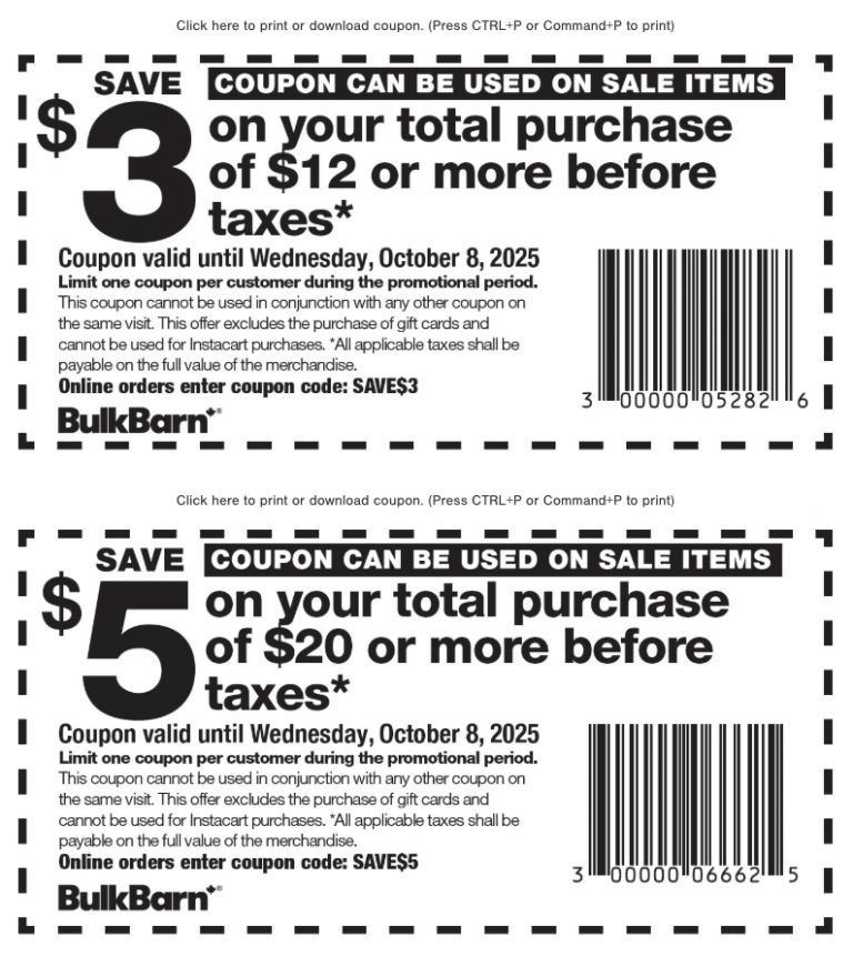 Bulk Barn Canada Coupons and Flyer Deals: Save $3 to $5 Off Your ...