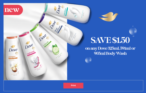 WebSaver Canada Coupons: Save $1.50 on any Dove Body Wash
