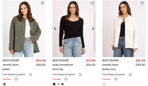 Bootlegger Canada: New Fall Arrivals up to 40% off + Sale up to 65% off+ Free Shipping