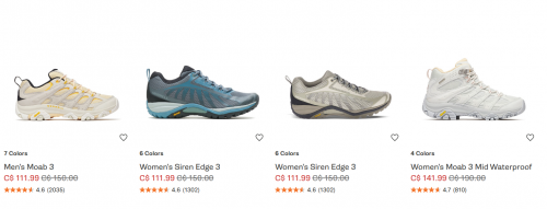 Merrell Canada: Sale up to 25% off