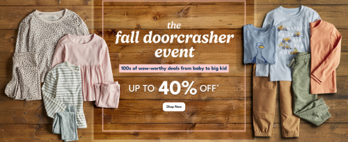 Carter’s OshKosh B’Gosh Canada Sale: Fall Doorcrasher Event up to 40% off + Extra 10% off When You Spend $50