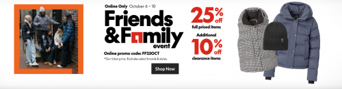 Sport Chek Canada Friends & Family Event Sale: Save 25% on Full Prices Items and Additional 10% off Clearance Online Only