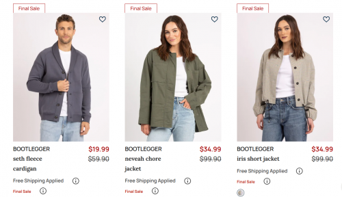 Bootlegger Canada: 30% off Everything + Jeans 2 for $19.99 Each + Clearance up to 65% off Free Shipping