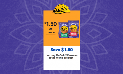 McCain Canada Coupons: Save $1.50 on the Purchase of McCain Flavours of the World Product