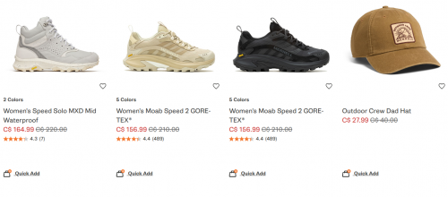Merrell Canada Clearance Sale: Save Up to 70% Off Hiking Boots, Outdoor Gear + More Styles