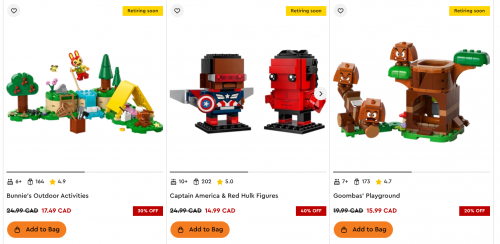 LEGO Canada Current Offers and Sale: up to 50% Off Select Sets + Gift With Purchase + More
