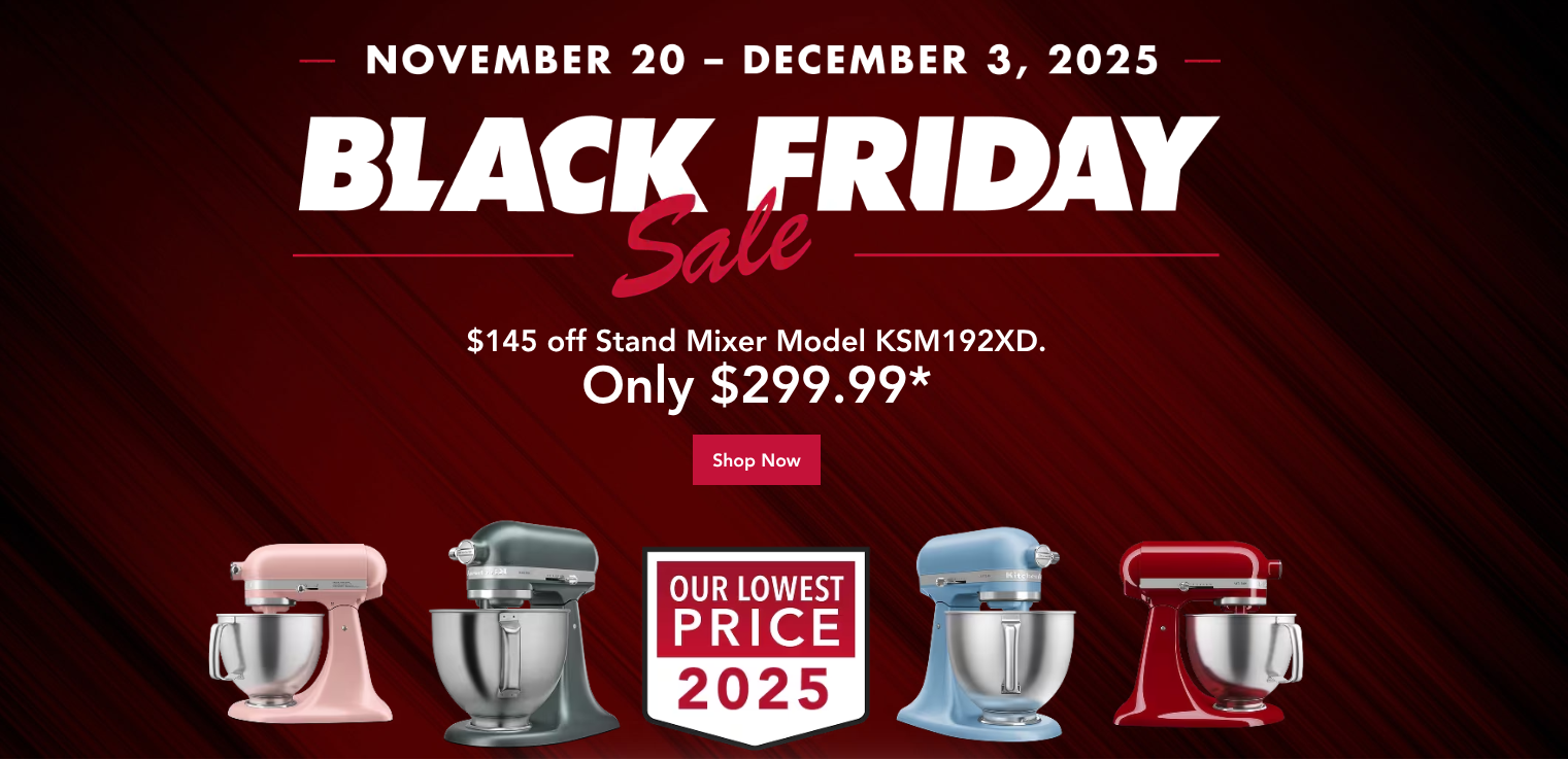 KitchenAid Canada Black Friday Sale *LIVE*: Save $145 on Stand Mixers ...