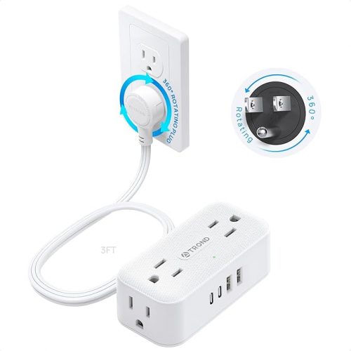 Amazon Canada Deals: Save 50% on TROND 360° Rotating Flat Plug Power Bar, 4 Outlets with USB-C, 3ft, Using Promo Code + More