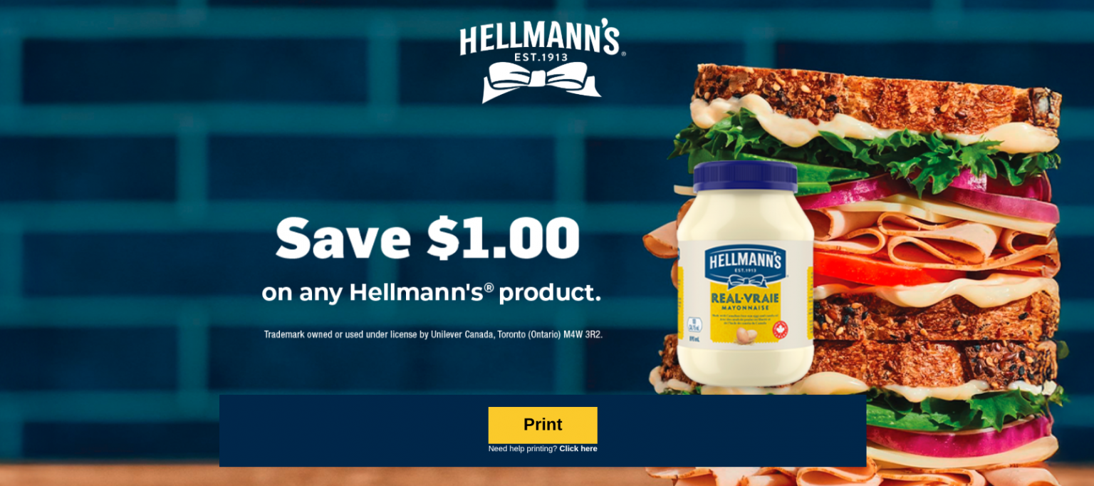 WebSaver Canada Coupons Save 1 on any Hellmann's Product Canadian