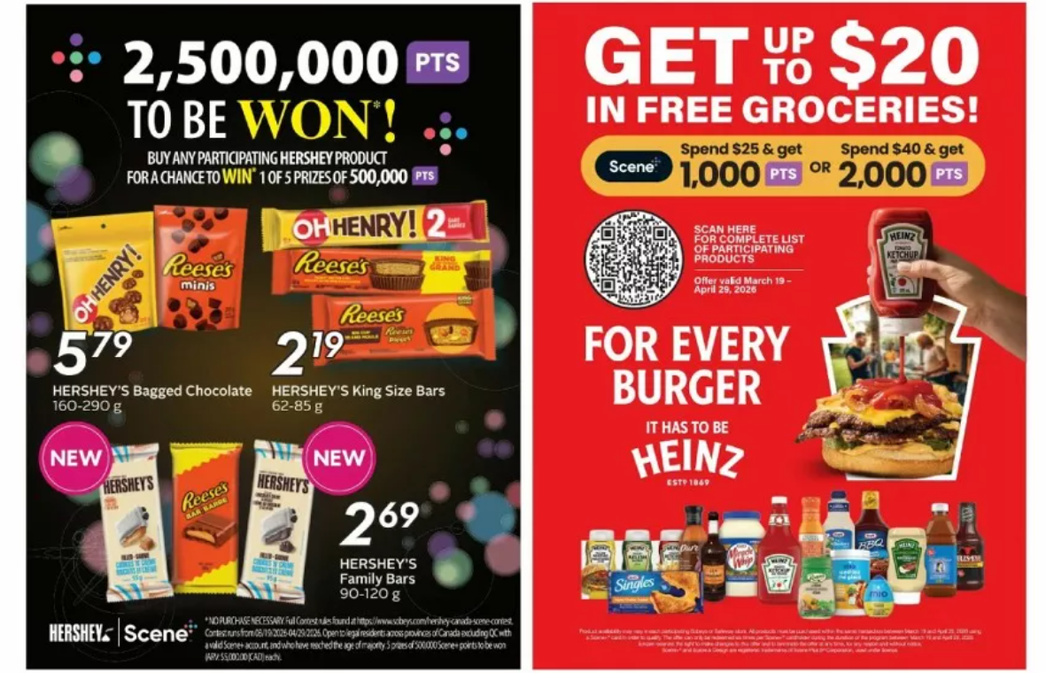 Sobeys and Safeway Canada Get 2,000 Scene+ Points When You Spend $40 on ...