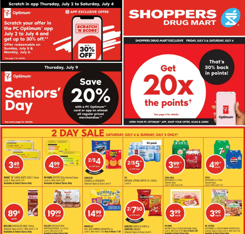 Shoppers Drug Mart Canada: 20x The Points July 3rd & 4th + More
