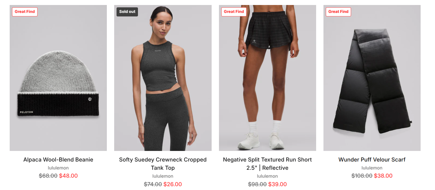Peloton x Lululemon Canada: Save up to 70% on Select Styles