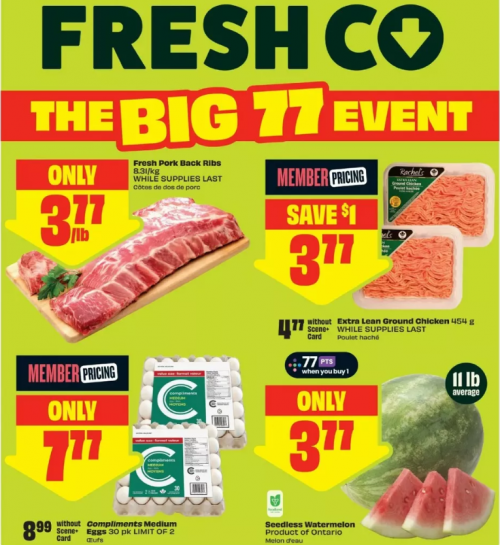 Freshco Ontario Flyer Deals August 6th + 11th: Extra Lean Ground Chicken 454g $3.77 Member Price + More