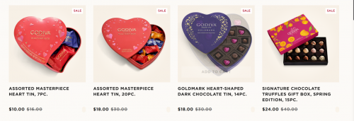 GODIVA Canada Special Deals: Sale up to 40% off + 18 Piece Gold Gift Box for $15 When You Spend $100