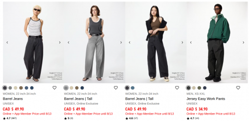UNIQLO Canada Back to School Essentials Deals + Limited‑Time Offers & Special Prices: $49.90 Jeans + More