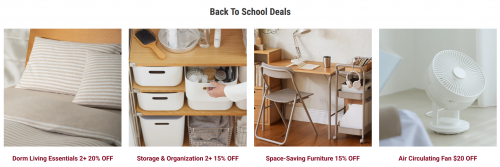 MUJI Canada Back To School Back To School Deals: Save 20% on Dorm Living Essentials When You Buy 2 or More + More
