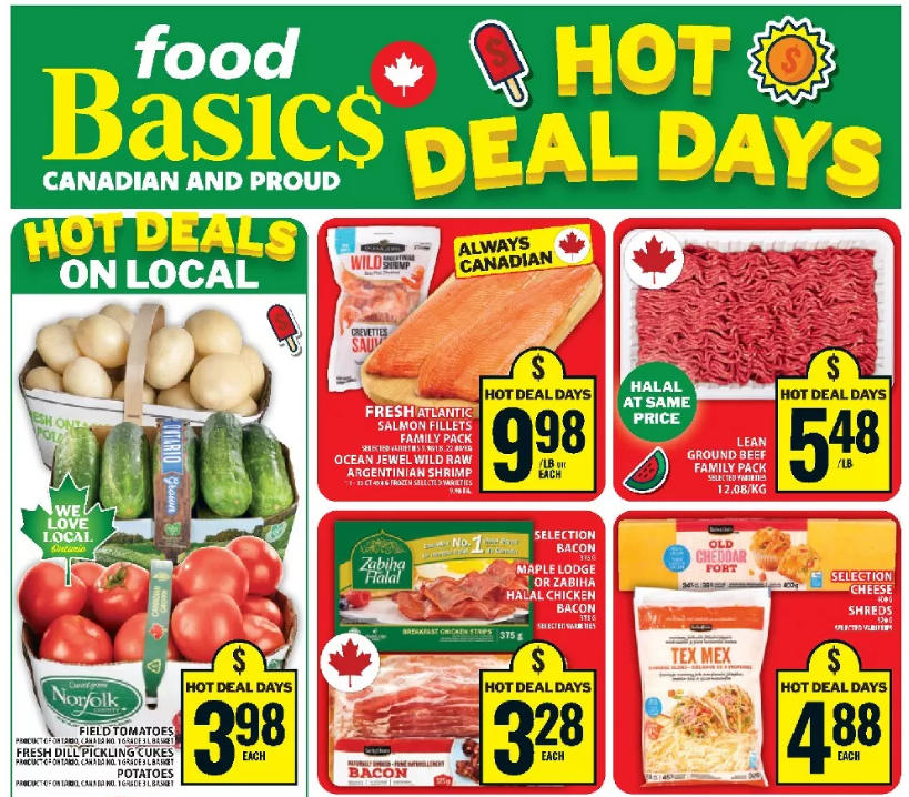Food Basics Ontario Flyer Deals August 13th – 19th: Lean Ground Beef Family Pack $5.48/lb + More