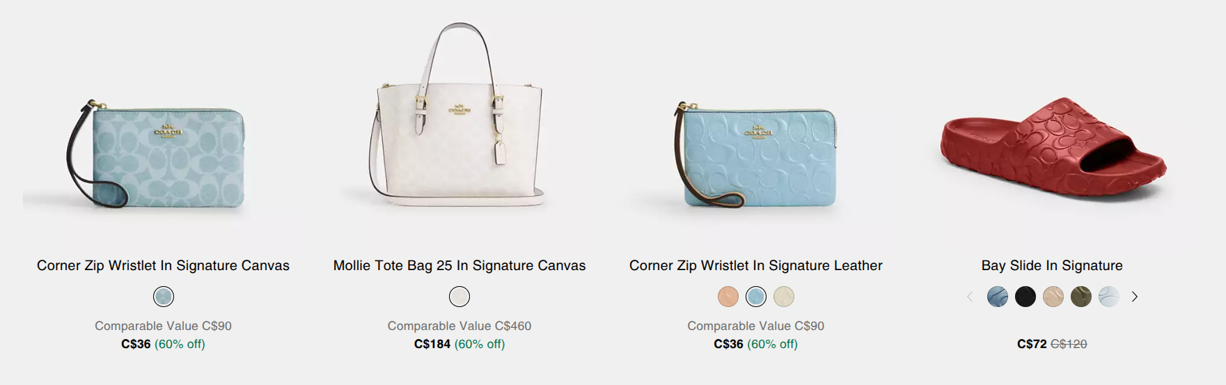 Coach Canada Outlet Last Chance Deals: Save up to 80% off+ High Line Signature Canvas Sneakers Now $80.00 (Regular $160)