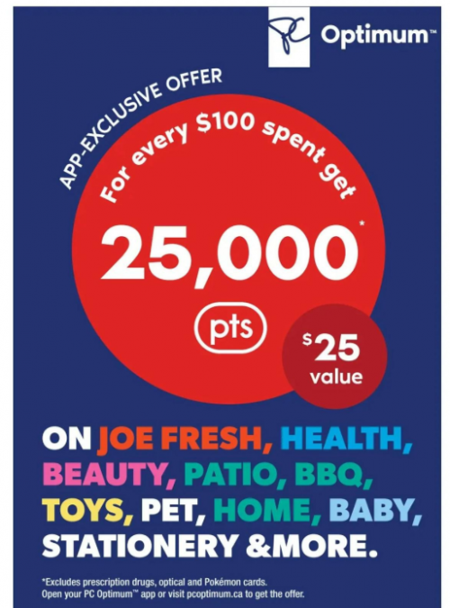 Real Canadian Superstore Ontario: Get 25,000 PC Optimum For Every $100 Spent on General Merchandise