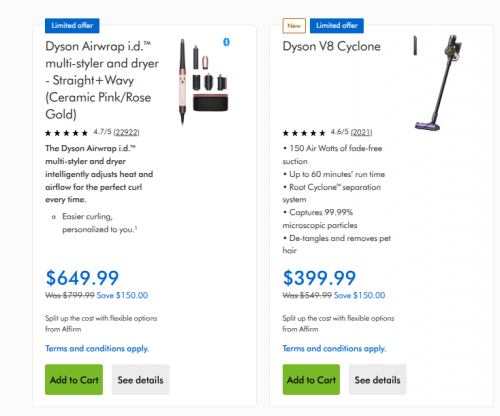 Dyson Canada Bundle & Save + Deals: Save 10% on Select Items + Sale up to $150 off