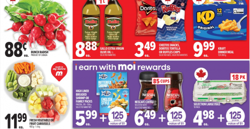 Metro Ontario Flyer Deals August 27th – September the 2nd: 18 Pack Selection Large Eggs $4.98 + 125 Moi Points ($1)