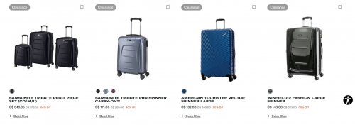 Samsonite Canada: Limited Time Offers 20% + Sale and Clearance up to 70% off