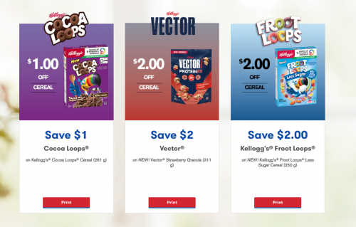 Kellogg’s Canada: New Printable Cereal Coupons Available