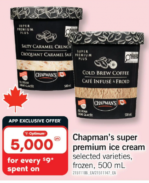 No Frills Ontario: Chapmanās Super Premium Plus Ice Cream $2 Each After Optimum Points Offer