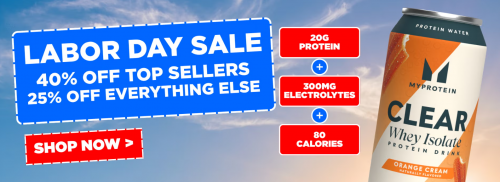 MyProtein Canada Labour Day Sale: 40% off Top Sellers + 25% off Everything Else
