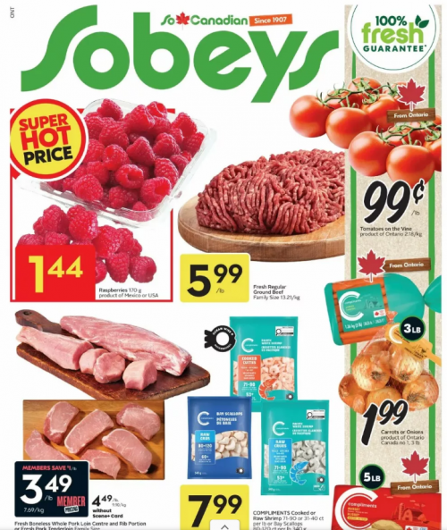 Sobeys Ontario Flyer Deals September 10th – 16th: Raspberries $1.44 + More