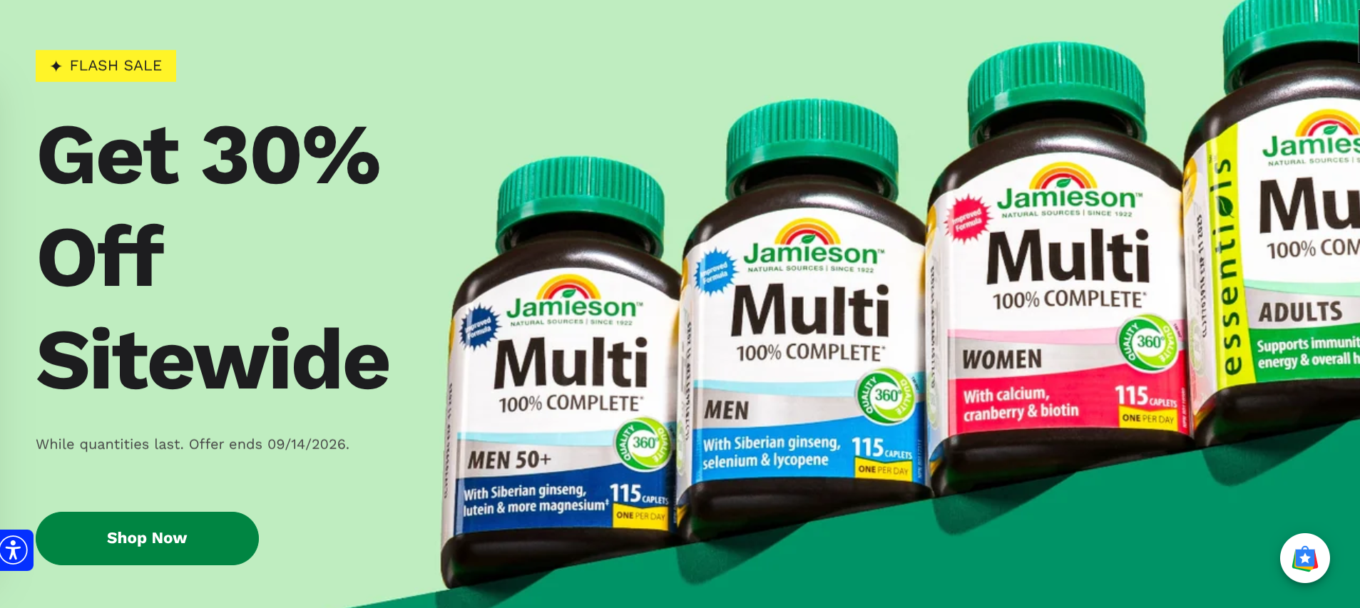 Jamieson Vitamins Canada: 30% off Sitewide + Get $10 When You Spend $25 and Upload Your Receipt